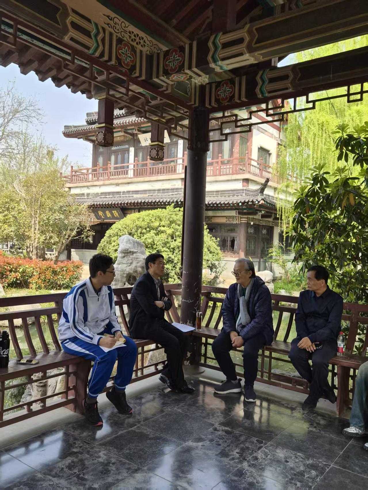 Recording oral histories from retired experts at a traditional pavilion