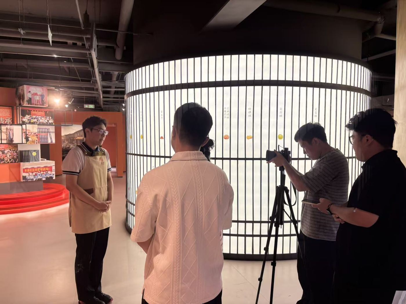 Being interviewed on camera at the Yikang heritage museum